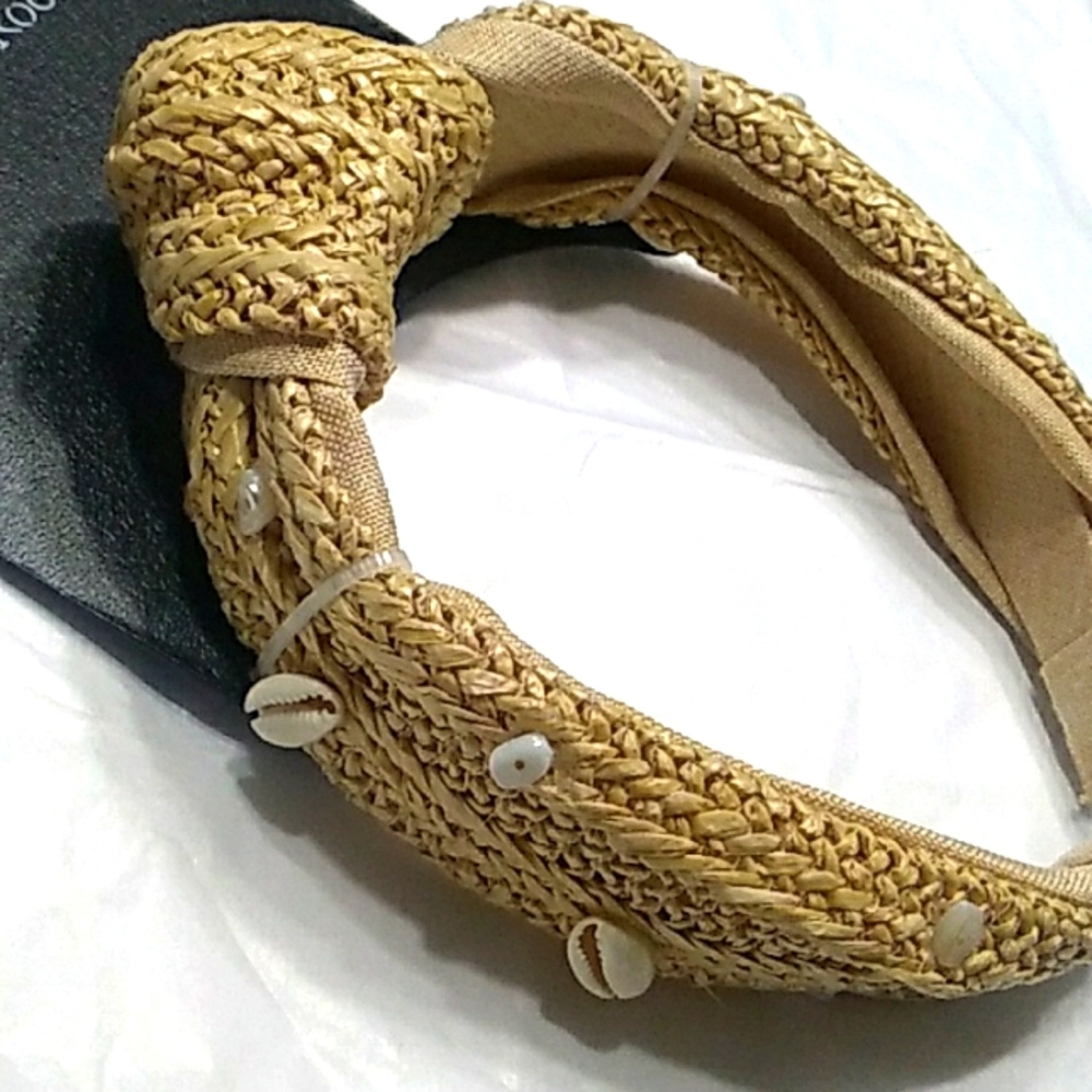 NEW Bohemian Beaded Shell  Knot Headband